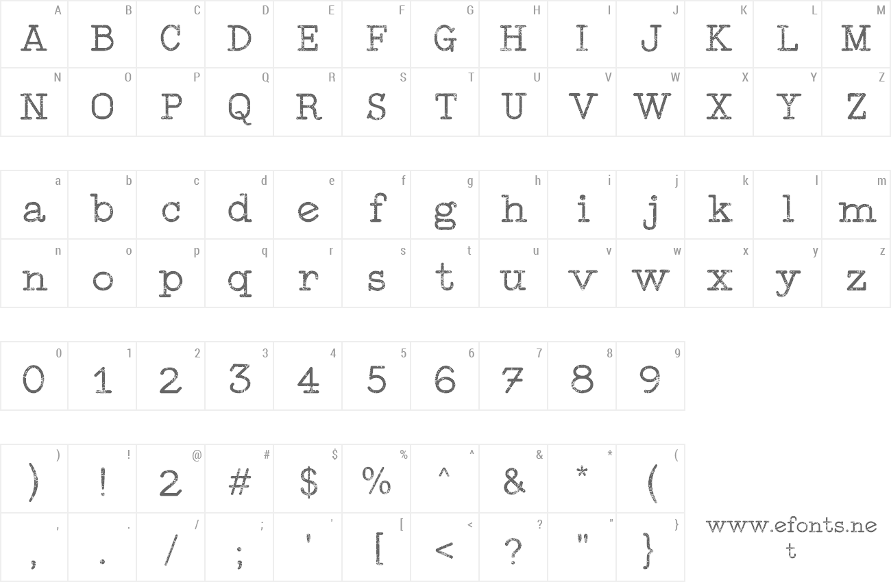 Font Typewriter Style preview